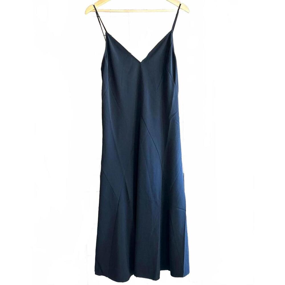 NWOT Thakoon Womens Slip Dress 8 Midnight Navy Midi V Neck Sleeveless